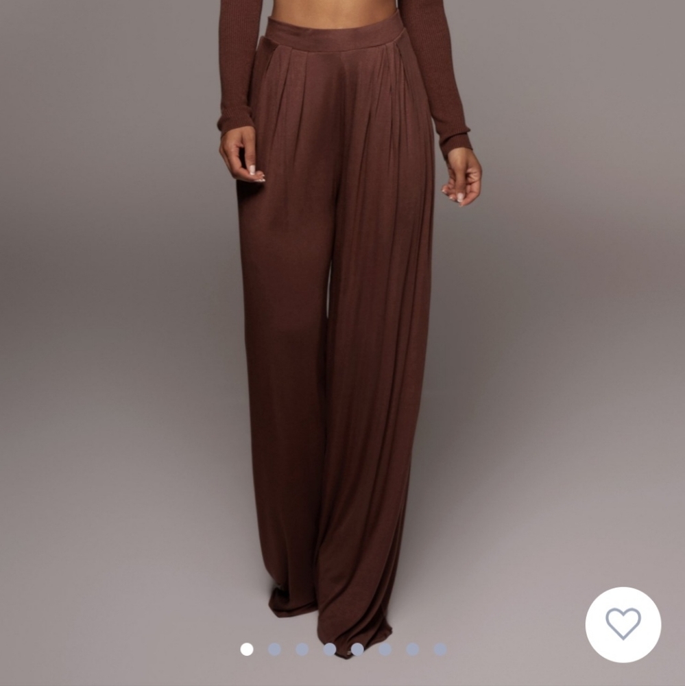 Jluxlabel nwt jluxbasix devyn wide leg pants M chocolate brown